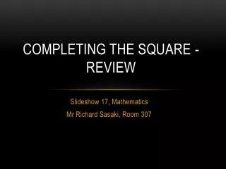 completing the square review