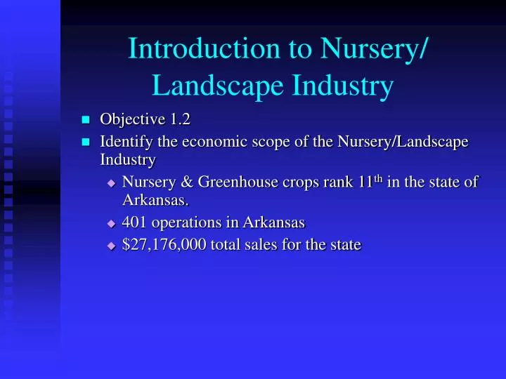 introduction to nursery landscape industry