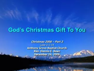 God’s Christmas Gift To You