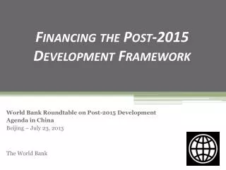 Financing the Post-2015 Development Framework