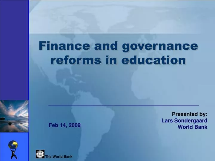 finance and governance reforms in education