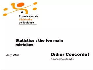 Statistics : the ten main mistakes