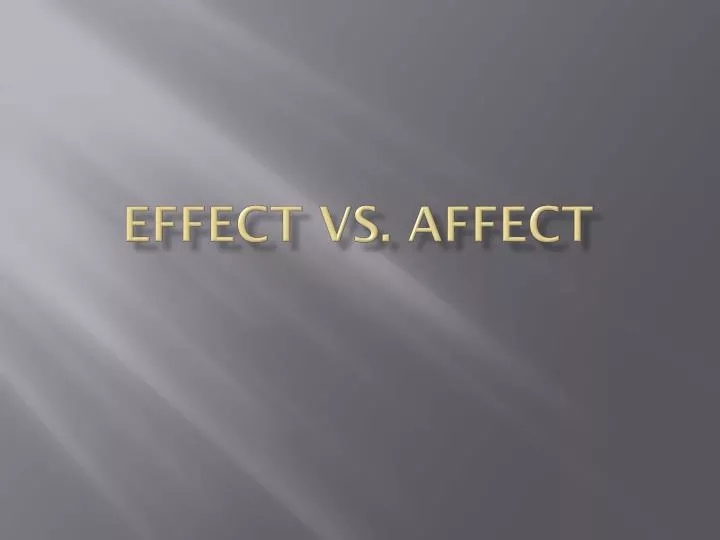 effect vs affect