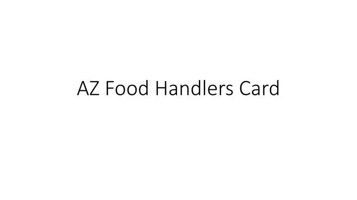 az food handlers card