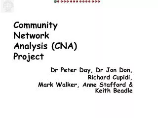 Community Network Analysis (CNA) Project