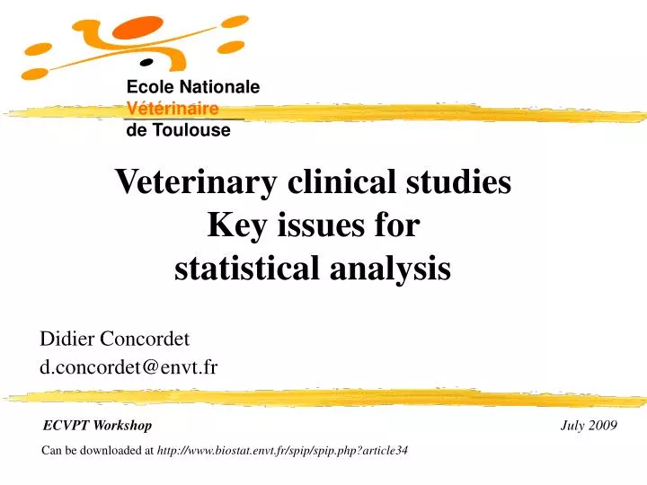 veterinary clinical studies key issues for statistical analysis