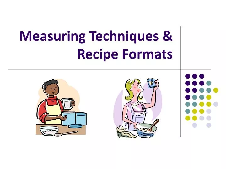 measuring techniques recipe formats