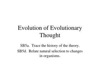 Evolution of Evolutionary Thought