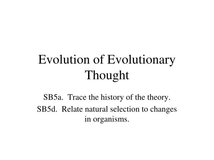 evolution of evolutionary thought