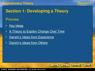 Section 1: Developing a Theory