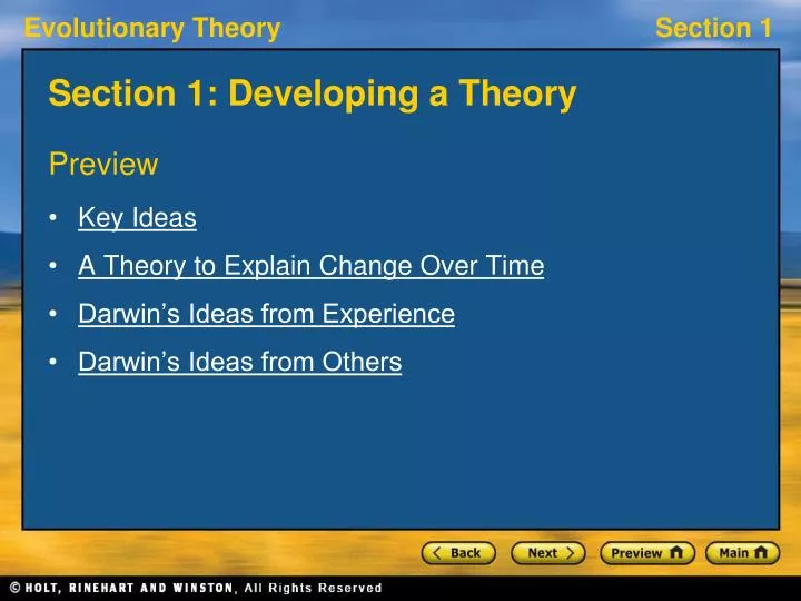 section 1 developing a theory