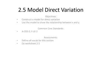 2 5 model direct variation