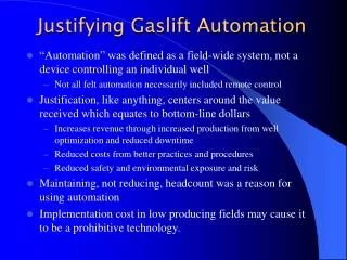 Justifying Gaslift Automation