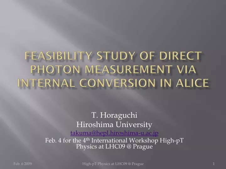 feasibility study of direct photon measurement via internal conversion in alice