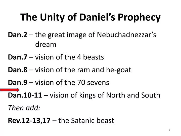 the unity of daniel s prophecy