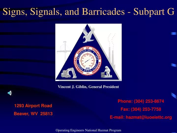 signs signals and barricades subpart g