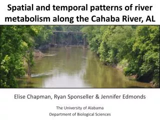 Spatial and temporal patterns of river metabolism along the Cahaba River, AL