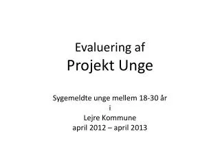 evaluering af projekt unge