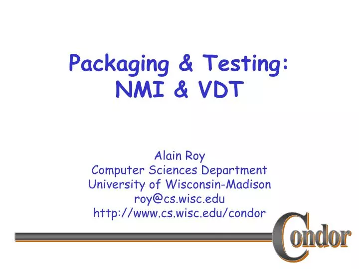 packaging testing nmi vdt