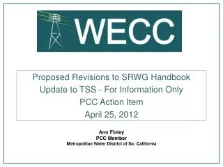 Ann Finley PCC Member Metropolitan Water District of So. California