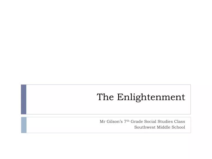 the enlightenment