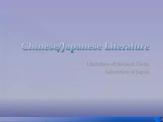 Chinese/Japanese Literature