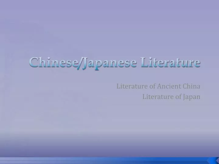 chinese japanese literature