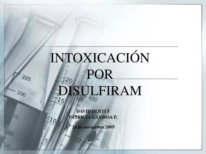 intoxicaci n por disulfiram