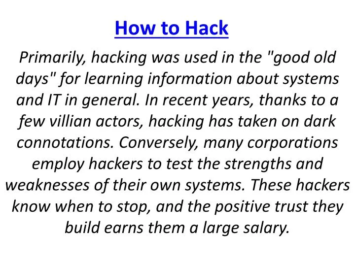 how to hack