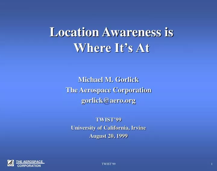 location awareness is where it s at