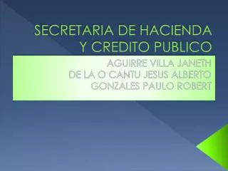 secretaria de hacienda y credito publico
