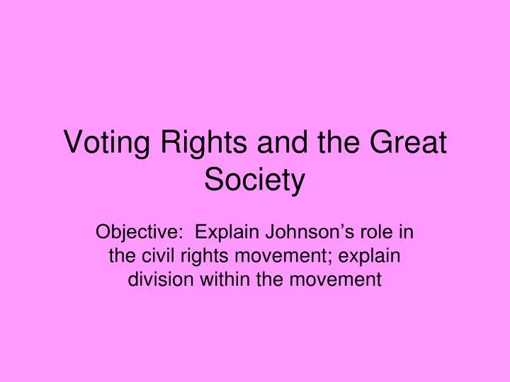 voting rights and the great society