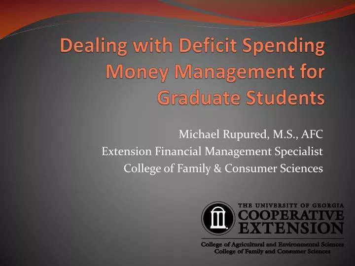 dealing with deficit spending money management for graduate students