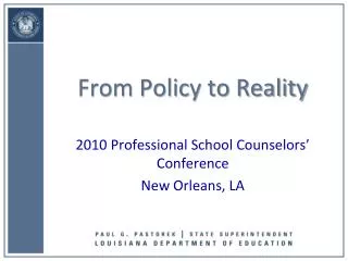 from policy to reality