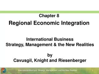 Chapter 8 Regional Economic Integration