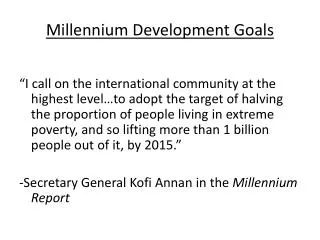 Millennium Development Goals