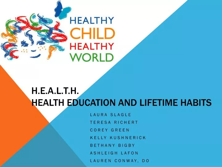 h e a l t h health education and lifetime habits