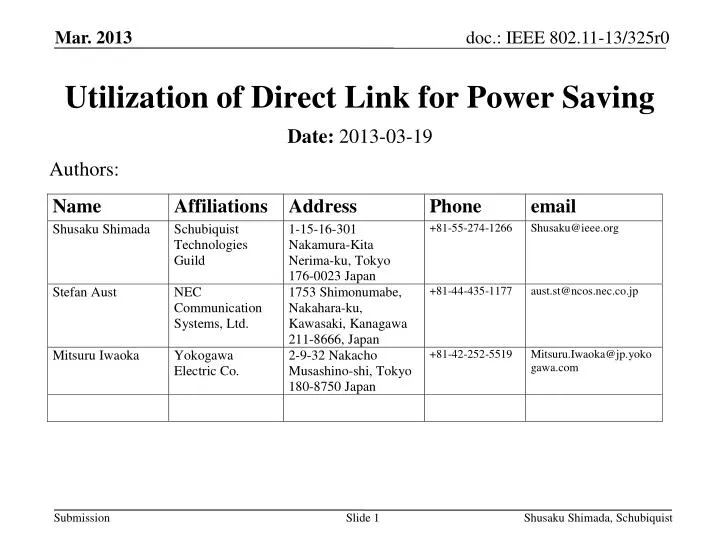 utilization of direct link for power saving