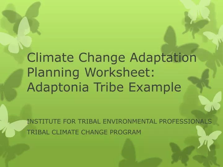 climate change adaptation planning worksheet adaptonia t ribe example