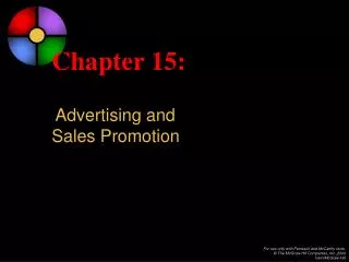 Chapter 15: Advertising and Sales Promotion