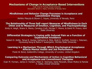 Mindfulness and Behavior Change Processes in Acceptance and Commitment Therapy