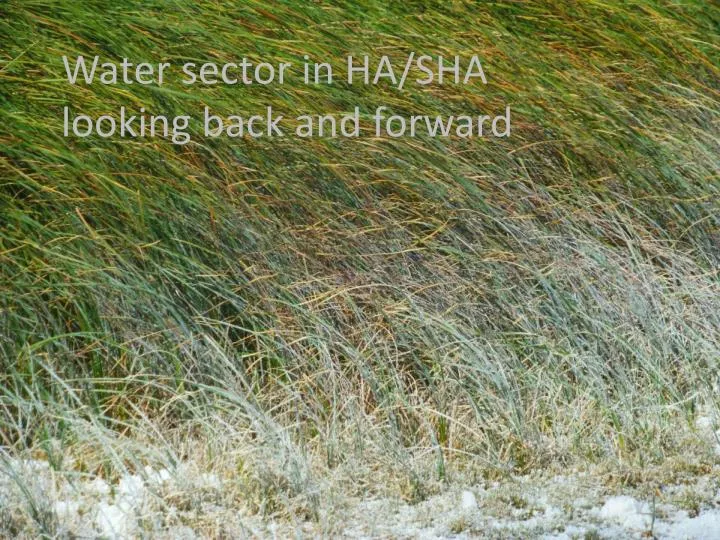 water sector in ha sha looking back and forward