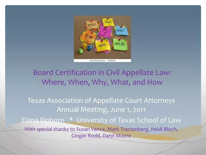 board certification in civil appellate law where when why what and how