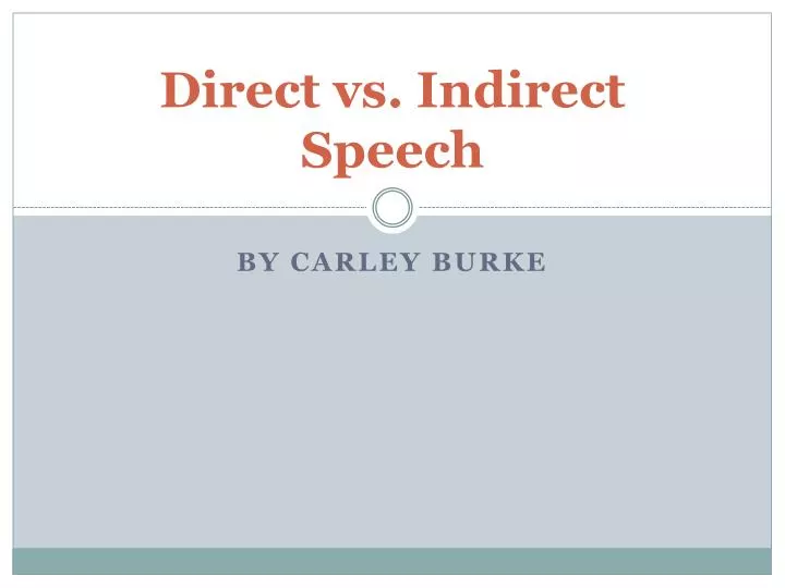 direct vs indirect speech