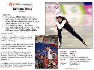 Brittany Bowe at a glance...