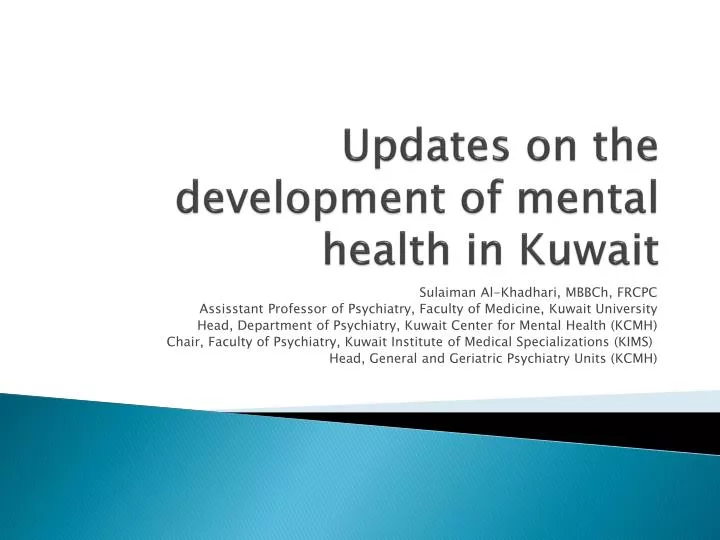 updates on the development of mental health in kuwait