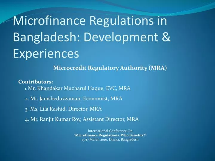 microfinance regulations in bangladesh development experiences