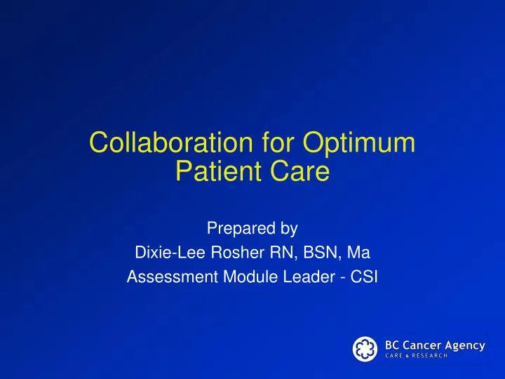 collaboration for optimum patient care