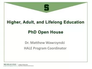 Higher, Adult, and Lifelong Education PhD Open House