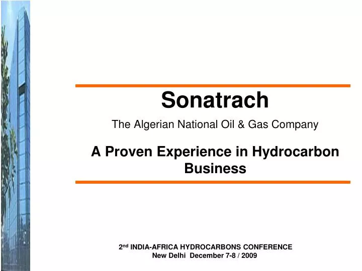 sonatrach the algerian national oil gas company a proven experience in hydrocarbon business